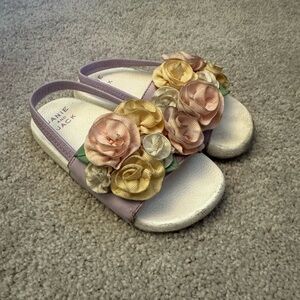 Janie and Jack Juno Valentine Flower Slides, Lilac, 8